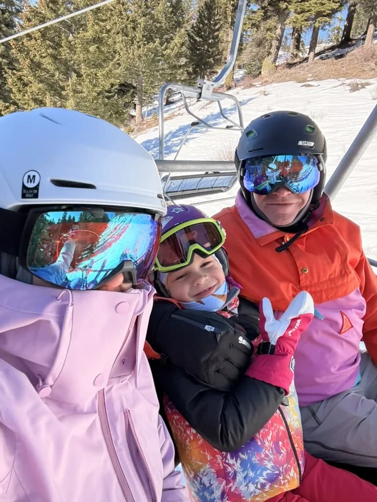 A winter day skiing in Idaho